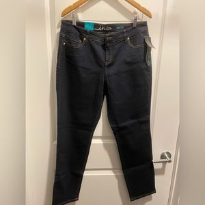 INC Denim. Women’s Skinny Leg Curvy Fit Jeans. Size 12S. Dark Blue.
